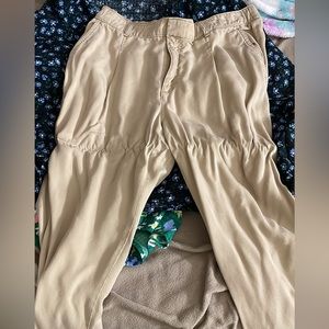 Khaki, paper bag pants from the Loft. Size 12.